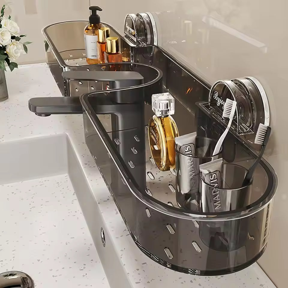 Corner Bathroom Storage Rack with Suction Cups